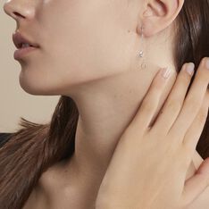 Boucles D'oreilles Pendantes Emerika Or Blanc Oxyde De Zirconium - Boucles d'oreilles Pendantes Femme | Marc Orian