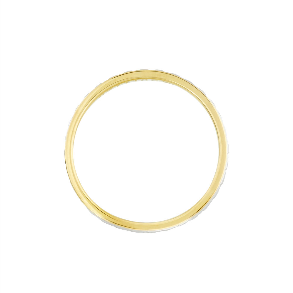 Alliance Grain De Folie Diamantee Ruban Plat Or Bicolore - Alliances duo Unisex | Marc Orian