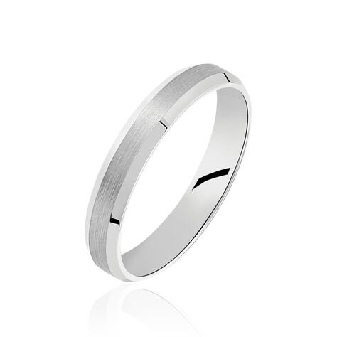 Alliance Ruban Mat Et Billant Biseautee Palladium Blanc - Alliances Homme | Marc Orian