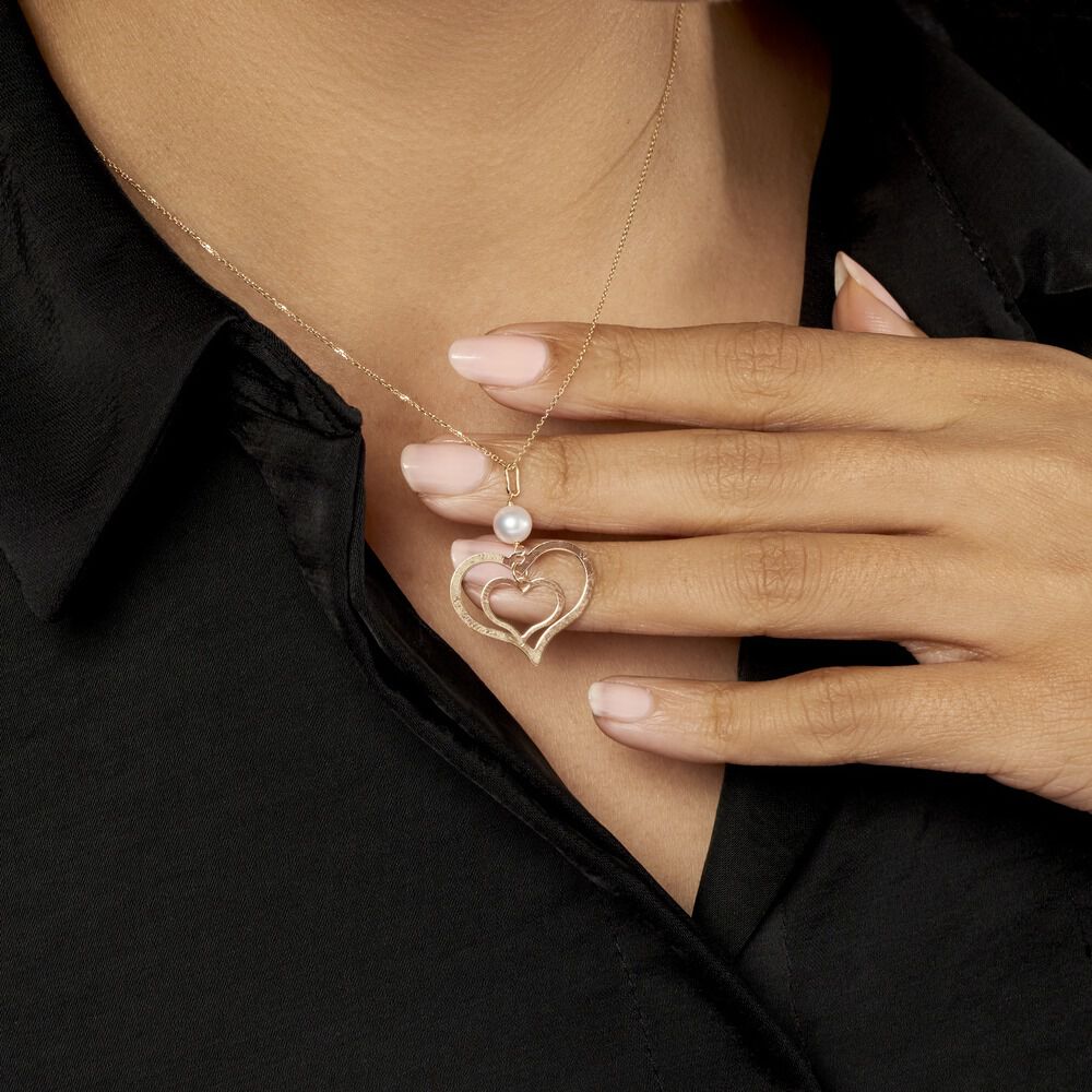 Collier Double Ajoure Or Jaune Perle De Culture - Colliers avec pierres Femme | Marc Orian