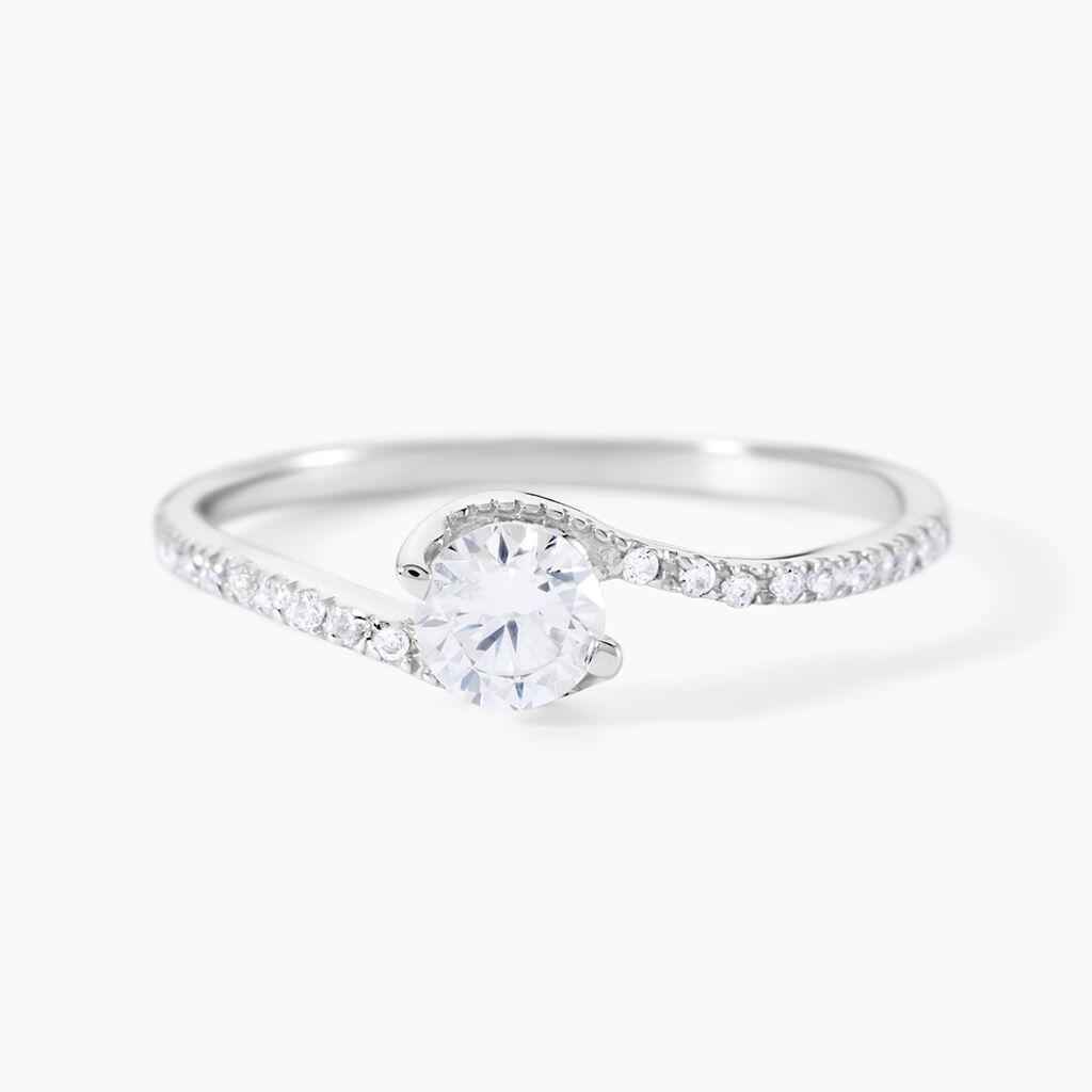 Bague Olly Or Blanc Oxyde De Zirconium - Solitaires Femme | Marc Orian