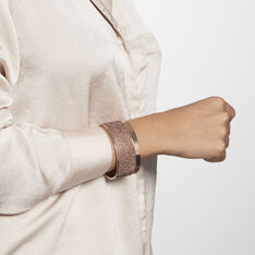 Bracelet Manchette Ouvert Acier Rose Carron - Bracelets manchettes Femme | Marc Orian
