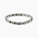 Bracelet Jourdan Acier Blanc Jaspe Africain - Bracelets cha&icirc;nes Homme | Marc Orian