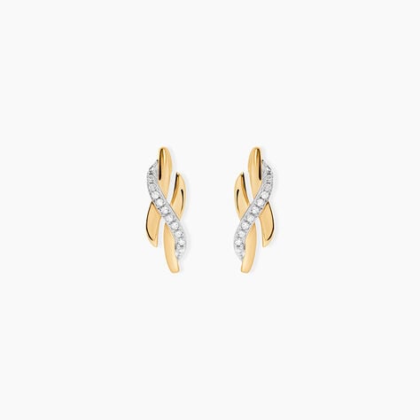 Boucles D'oreilles Puces Ester Or Jaune Diamant - Puces Femme | Marc Orian