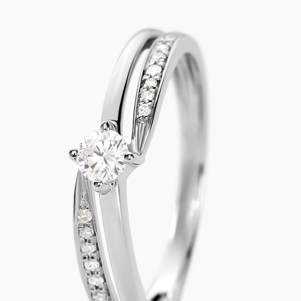 Bague Selene Or Blanc Diamant - Bagues Solitaire Femme | Marc Orian