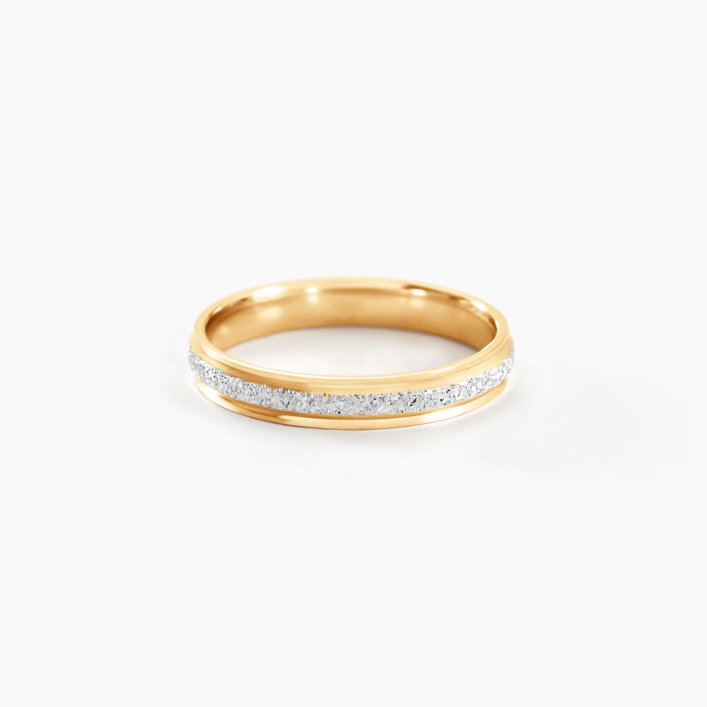 Alliance Caroline Sablee Ruban Plat Or Bicolore - Alliances personnalis&eacute;es Unisex | Marc Orian