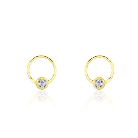 Boucles D'oreilles Puces Or Jaune Akiva Diamants - Puces Femme | Marc Orian