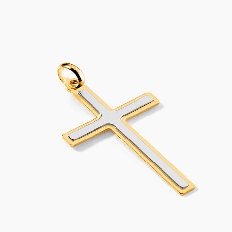 Pendentif Casey Croix Or Bicolore - Pendentifs Famille | Marc Orian