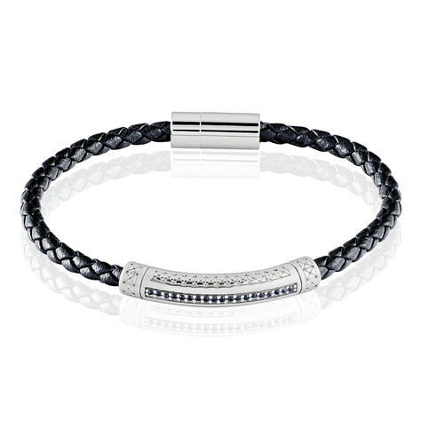 Bracelet Steph Acier Blanc Oxyde Noir - Bracelets cuir Homme | Marc Orian