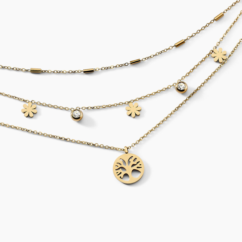 Collier Acier Doré Cristal - Colliers avec pierres Femme | Marc Orian