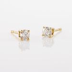 Boucles D'oreilles Puces Or Jaune Victoria Diamants - Puces Femme | Marc Orian