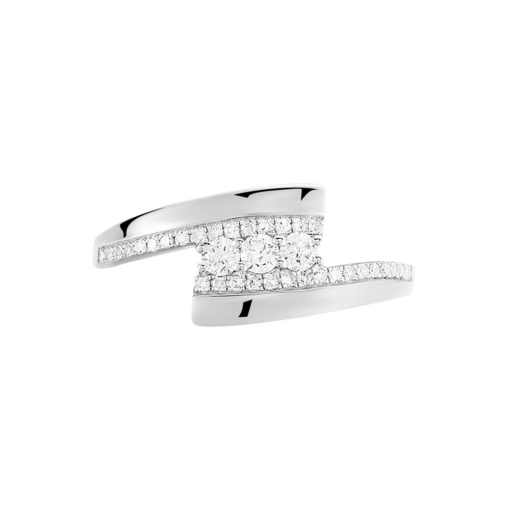 Bague Elorria Or Blanc Diamant - Bagues fiançailles Femme | Marc Orian