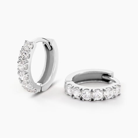 Cr&eacute;oles Andgelina Rondes Or Blanc Oxyde De Zirconium - Cr&eacute;oles Femme | Marc Orian