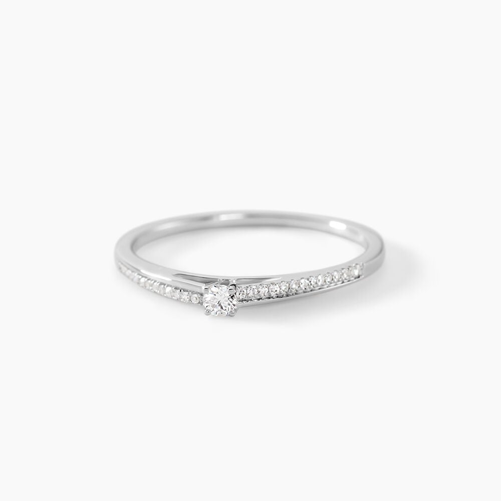 Bague Solitaire Alexandra Or Blanc Diamant - Parures de mariage Femme | Marc Orian