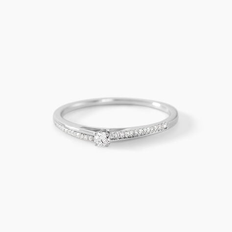 Bague Solitaire Alexandra Or Blanc Diamant - Parures de mariage Femme | Marc Orian