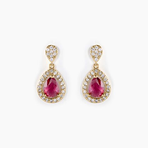Boucles D'oreilles Pendantes Brigita Plaqué Or Pierre Et Oxyde - Pendantes Femme | Marc Orian