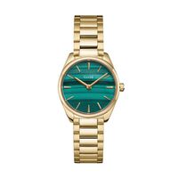 cadran doré fond vert bracelet acier doré
