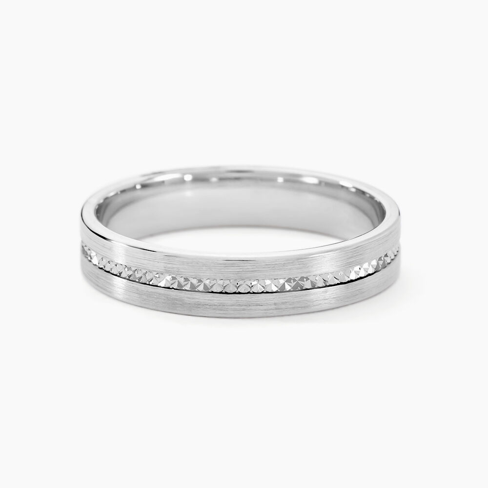 Alliance Nelcie Ruban Plat Argent Blanc - Alliances duo Famille | Marc Orian
