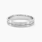 Alliance Nelcie Ruban Plat Argent Blanc - Alliances duo Famille | Marc Orian