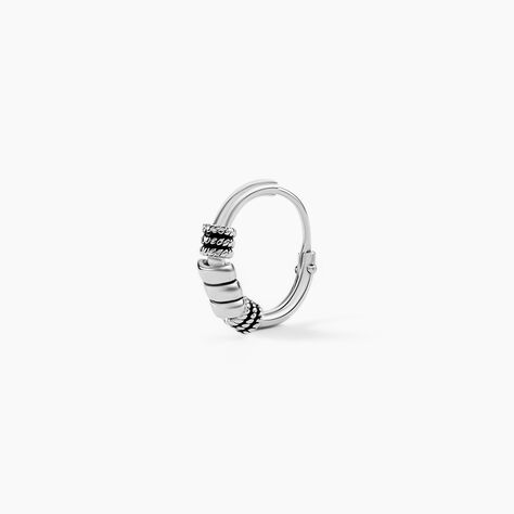 Cr&eacute;ole Unitaire Ian Argent Blanc - Piercings d'oreilles Homme | Marc Orian