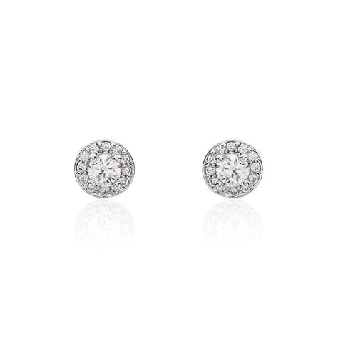 Boucles D'oreilles Puces Deanne Argent Blanc Oxyde De Zirconium - Clous d'oreilles Femme | Marc Orian