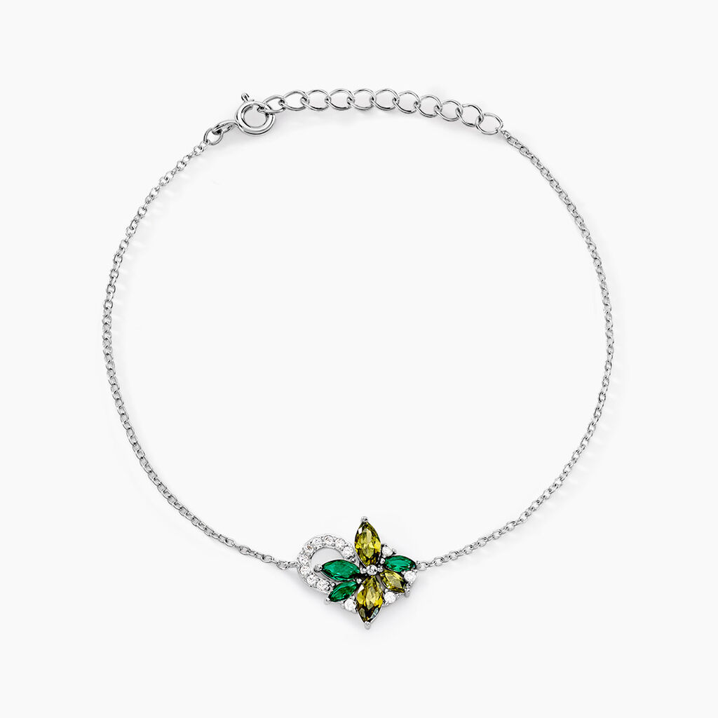 Bracelet Gardenia Crown Argent Blanc Oxyde De Zirconium - Bracelets fantaisie Femme | Marc Orian