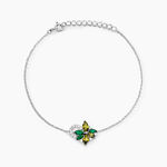 Bracelet Gardenia Crown Argent Blanc Oxyde De Zirconium - Bracelets fantaisie Femme | Marc Orian