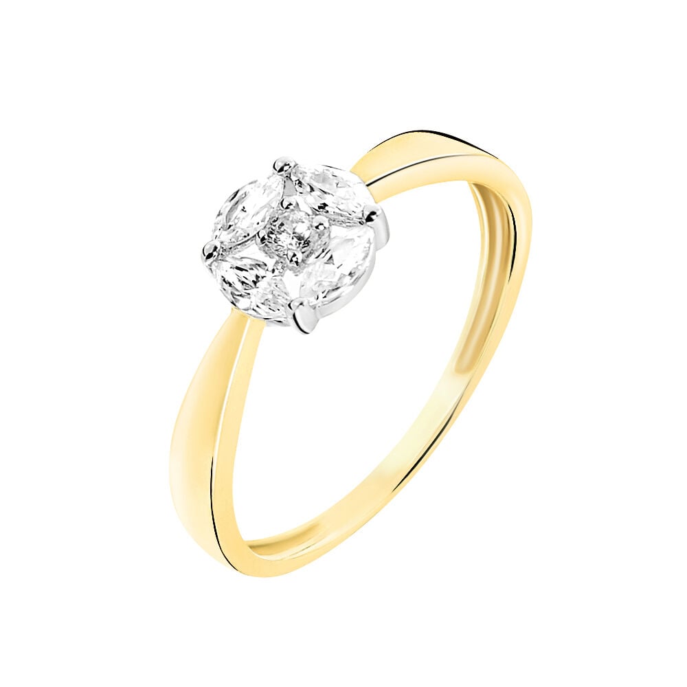 Bague Solitaire Maurena Or Jaune Oxyde De Zirconium - Solitaires Femme | Marc Orian