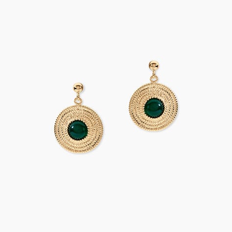 Boucles D'oreilles Pendantes Ilia Plaqu&eacute; Or Jaune Verre - Pendantes Femme | Marc Orian