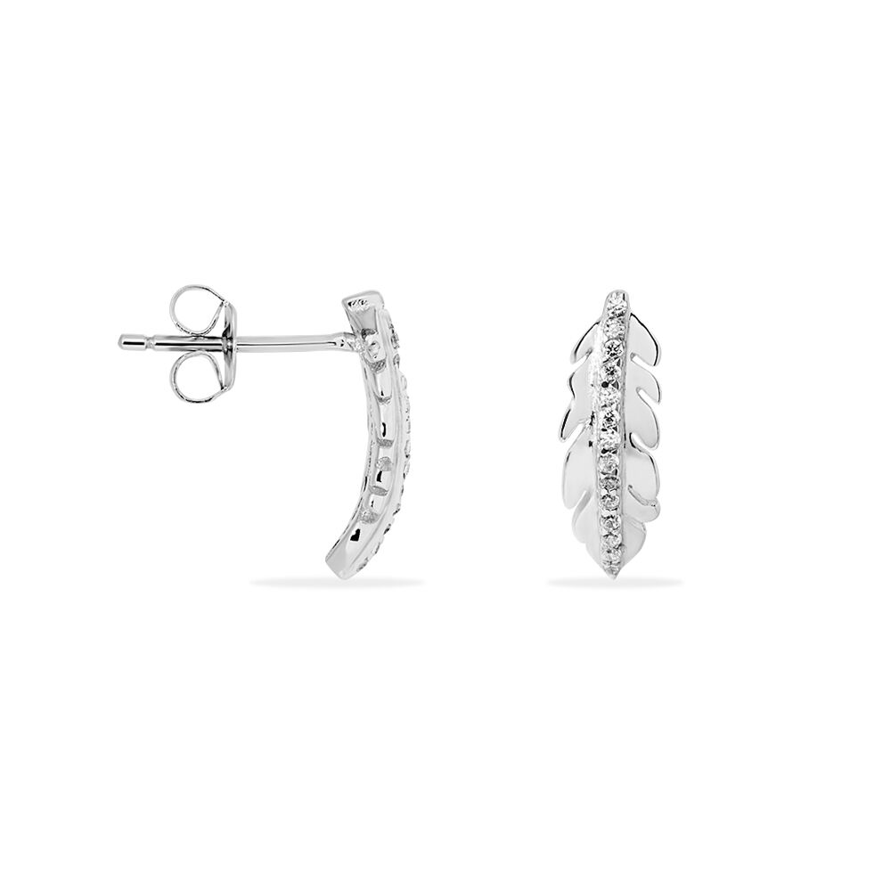 Boucles D'oreilles Pendantes Cynthia Argent Blanc Oxyde De Zirconium - Pendantes Femme | Marc Orian