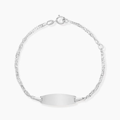 Bracelet Identit&eacute; Ericka Maille Singapour Or Blanc - Gourmettes Enfant | Marc Orian