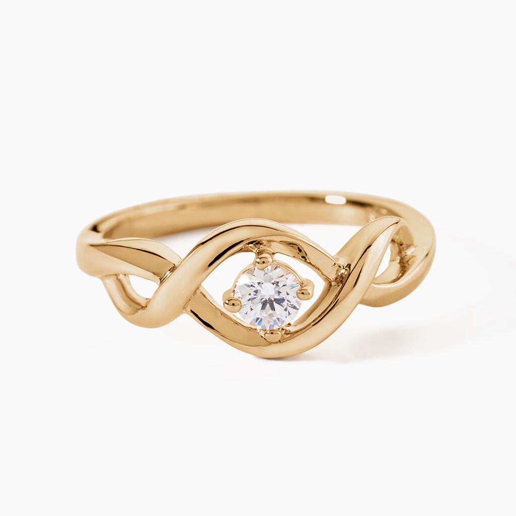 Bague Solitaire Jaume Plaqu&eacute; Or Oxyde De Zirconium - Bijoux fantaisie Femme | Marc Orian