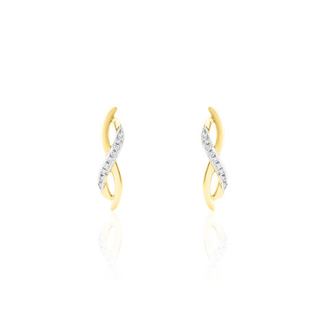 Boucles D'oreilles Puces Smina Or Jaune Diamant - Boucles d'oreilles Pendantes Femme | Marc Orian