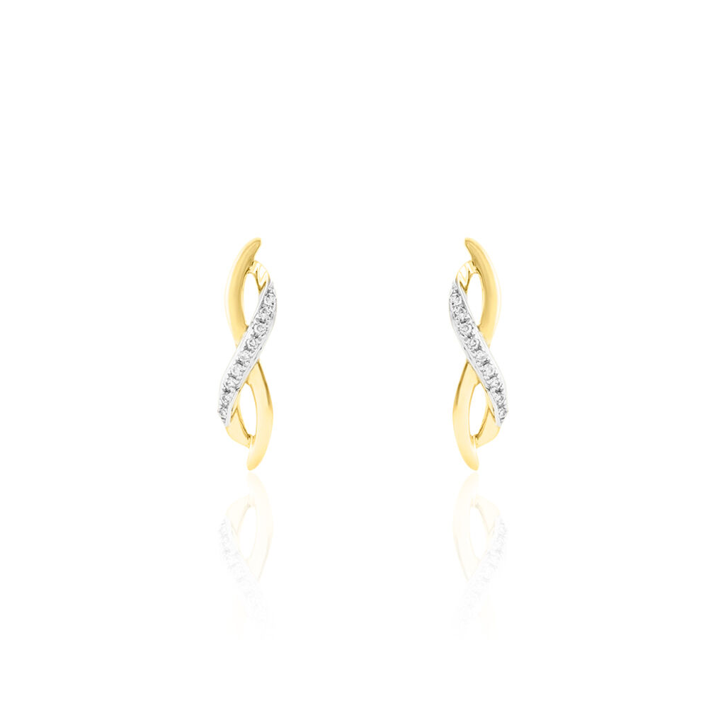 Boucles D'oreilles Puces Smina Or Jaune Diamant - Boucles d'oreilles Pendantes Femme | Marc Orian
