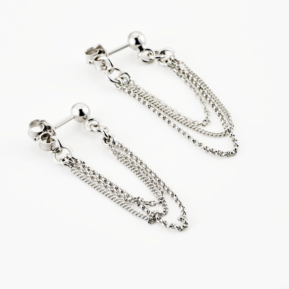 Boucles D'oreilles Pendantes Argent Blanc Novia - Pendantes Femme | Marc Orian