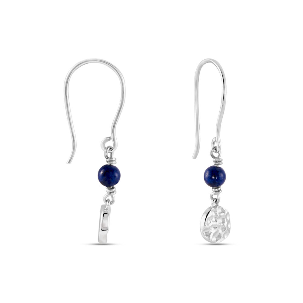 Boucles D'oreilles Pendantes Argent Kutrun Lapis Lazuli - Pendantes Femme | Marc Orian