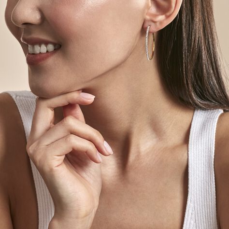 Créoles Sandrine Or Jaune Strass - Boucles d'oreilles Créoles Femme | Marc Orian