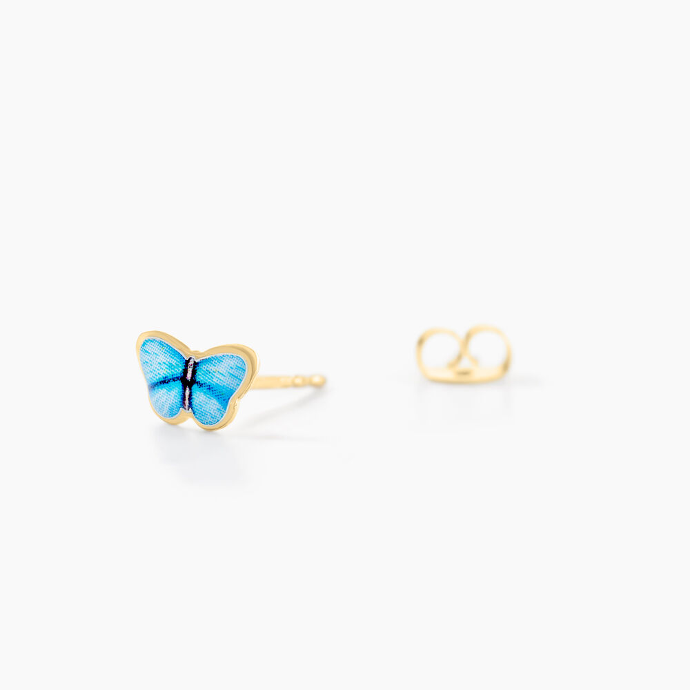 Boucles D'oreilles Puces Sulivia Papillon Or Jaune - Puces Enfant | Marc Orian