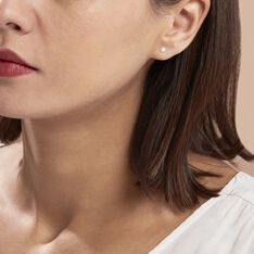 Boucles D'oreilles Puces Suki Rondes Nacres Or Jaune Perle De Culture - Clous d'oreilles Femme | Marc Orian