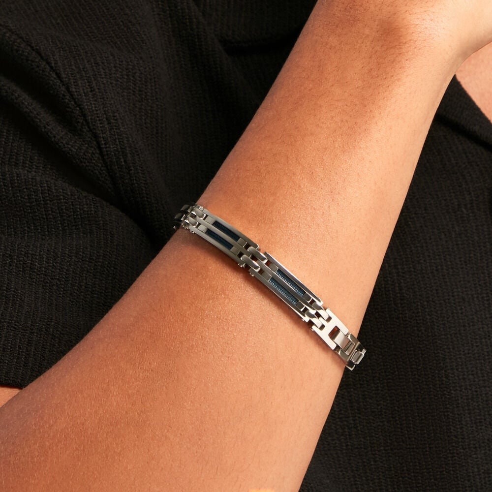 Bracelet Jourdan Priam Acier Argenté - Bracelets chaînes Homme | Marc Orian