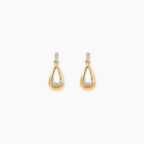 Boucles D'oreilles Puces Nirmala Or Jaune Diamant - Pendantes Femme | Marc Orian