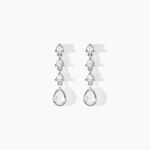 Boucles D'oreilles Pendantes Hida Argent Blanc Oxyde De Zirconium - Pendantes Femme | Marc Orian