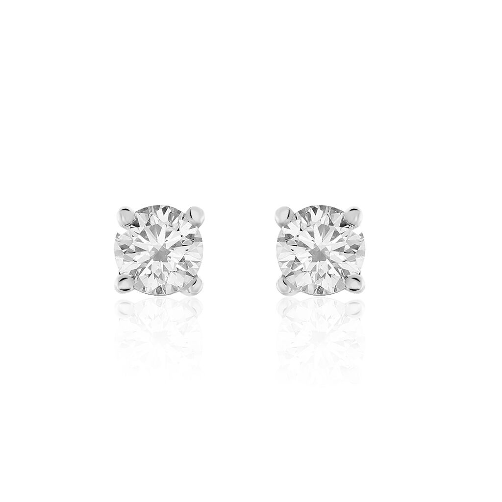 Boucles D'oreilles Puces Victoria Or Blanc Diamant - Puces Femme | Marc Orian