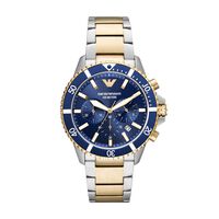 cadran doré rose/argenté fond bleu bracelet acier argenté/doré
