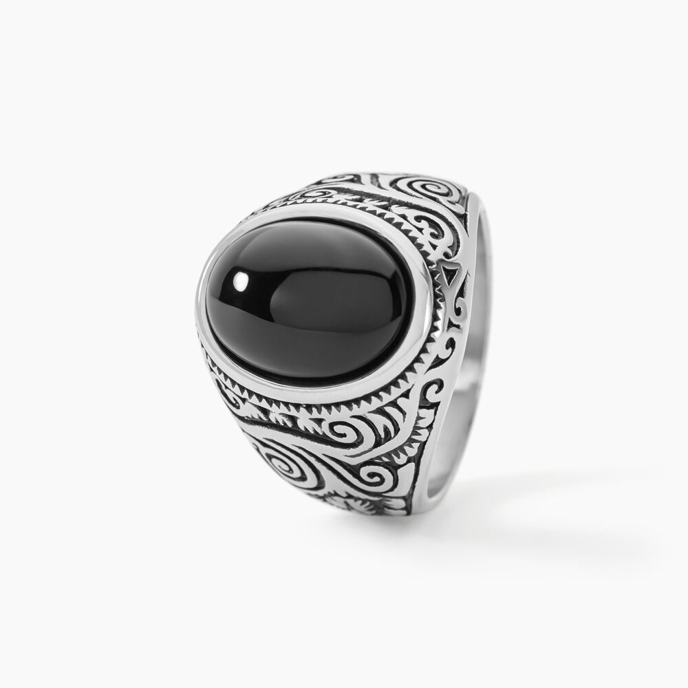 Chevaliere Zayn Acier Inoxydable Blanc Verre - Bijoux fantaisie Homme | Marc Orian