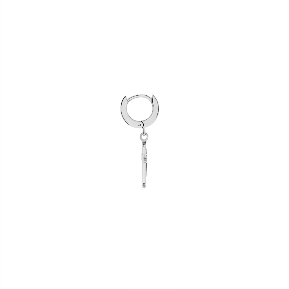 Créole Unitaire Elias Argent Blanc - Piercings d'oreilles Homme | Marc Orian