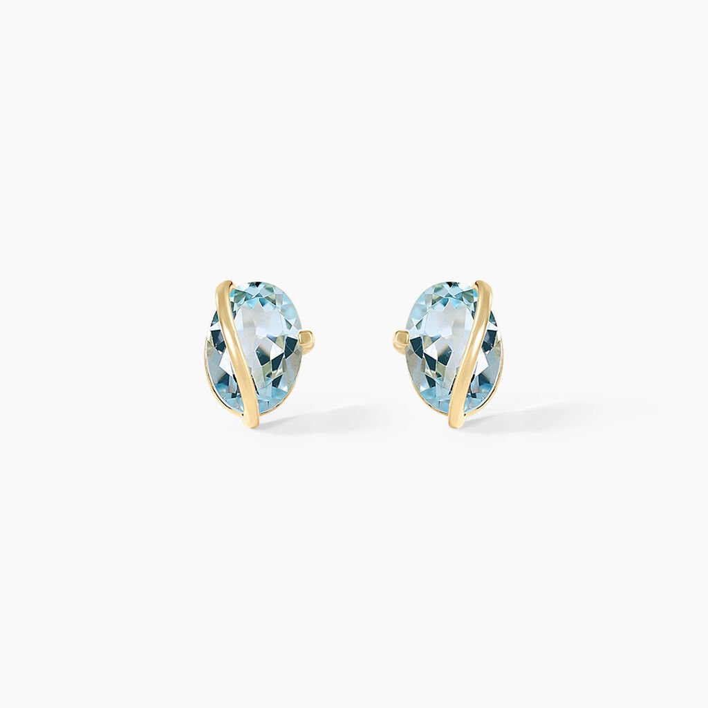 Boucles D'oreilles Puces Prudencia Or Jaune Topaze - Puces Femme | Marc Orian