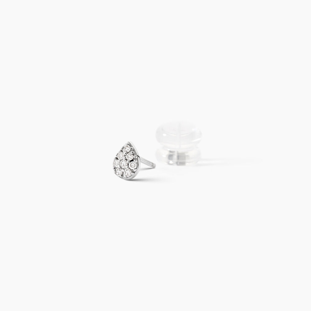 Boucles D'oreilles Puces Nevena Or Blanc Diamant - Puces Femme | Marc Orian