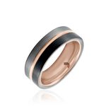 Bague Jourdan Echo Tungstene Tricolore Blanc / Rose / Noir - Bagues grosses Homme | Marc Orian