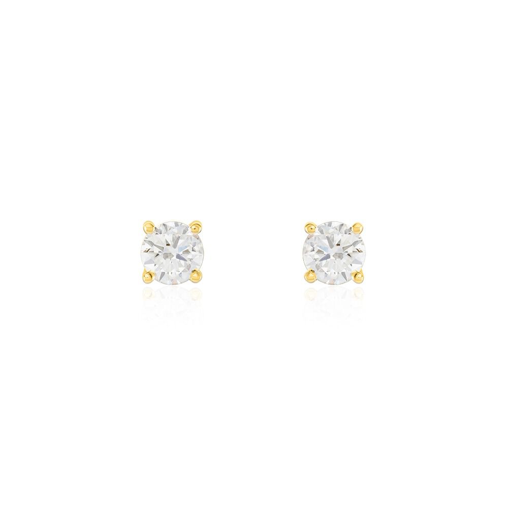 Boucles D'oreilles Puces Or Jaune Aphrodite Diamants - Puces Femme | Marc Orian
